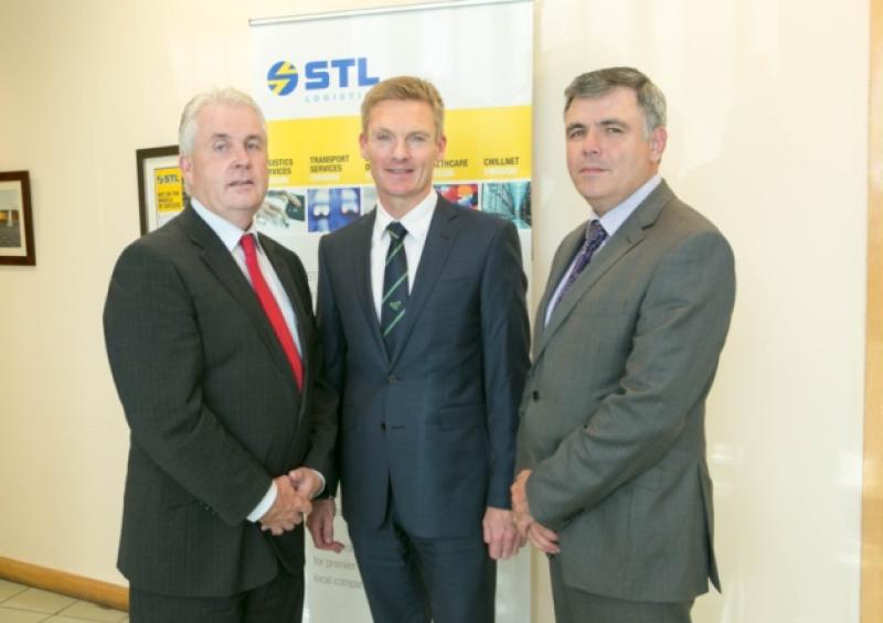 Michael ORiordan, chief executive, STL Group, Joe Crann, MD Westward Scania and Denis Hoctor, director, STL Group Picture: Sean Curtin