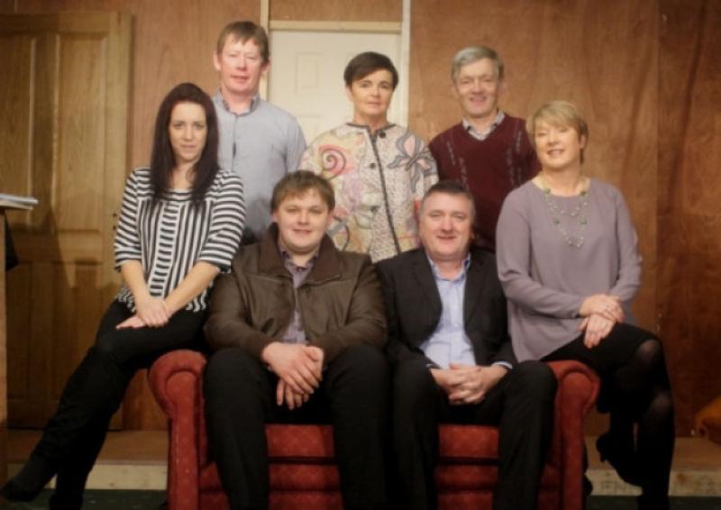 The cast of Don't Dress For Dinner: Back row Pat McGrath, Valerie Carroll, John Shanahan, director. Seated: Ciara Moloney, Pa Collopy, Tom Murphy, Annette Crowley