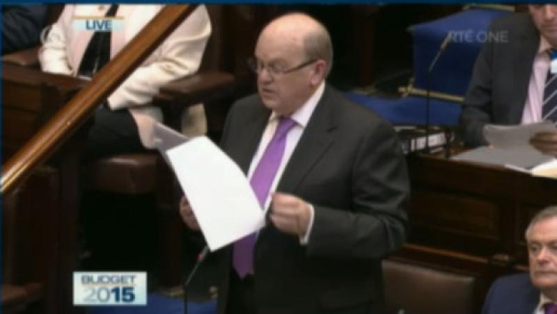 Finance Minister Michael Noonan delivers Budget 2015 in the Dail today