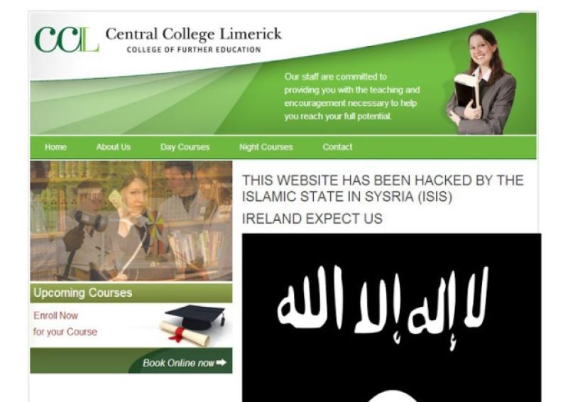 The home page of Central College Limerick before it was taken down