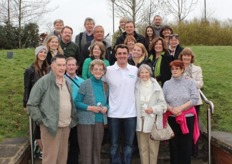 Members of the Simpkins, Rawson and Cawley families who flew in from the US and UK to support Russell Simpkins at the EU 8 Nations water polo event and below, a cutting from the Limerick Leader. Picture: Michael Cowhey