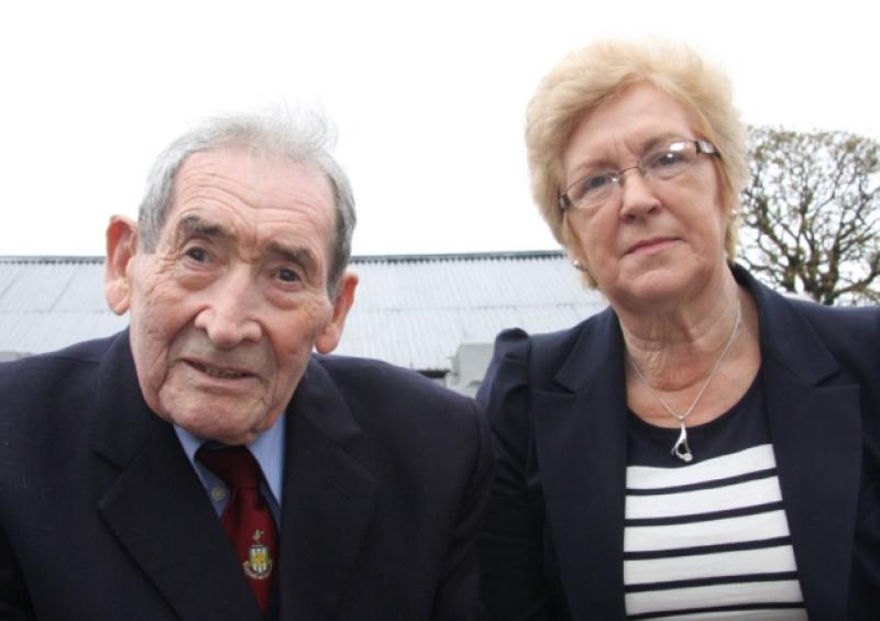The late Peadar Clohessy with Bridget Teefy at the unveiling of a statue of Mick Mackey in Castleconnell last summer. Picture: Dave Gaynor