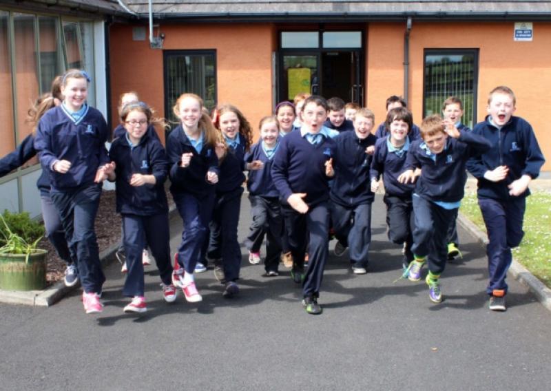 Pupils get some training for the Knockea N.S. 5km fun run/walk in aid of Crumlin Children's Hospital this Sunday, June 8 at 12pm