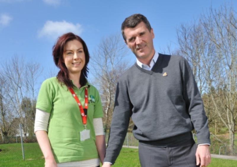 Roy Keane pictured with Lean Kennedy, Raheen, at the launch of the Shades fundraiser for the Irish Guide Dogs for the Blind