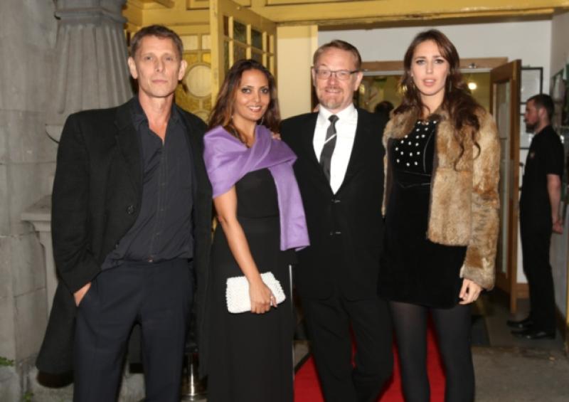 Team Harris: Jamie, Allegra, Jared and Ella Harris arriving to the Richard Harris Film Festival in Limerick's 69 OConnell Street. Picture: Liam Burke/Press 22