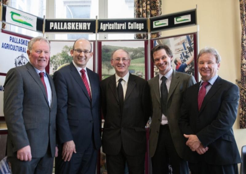 Richard Kennedy, Pallaskenry Agricultural College board member; Jim Woulfe, CEO of Dairygold; Michael Lenihan, Limerick ICMSA chairman; Aidan Gleeson, Limerick IFA chairman and John McCarthy, principal, at the graduation ceremony
