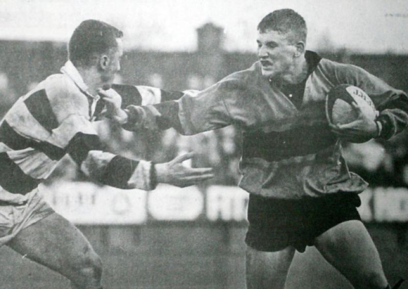 Paul Neville brushes past a PBC opponent in Ardscoil Ris' only previous Munster Schools Senior Cup final appearance in 1996