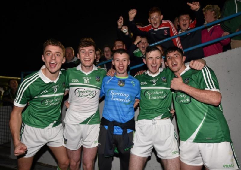 Doon's Limerick U-21 panelists: Pat Ryan, Eoghan McNamara, Dean Coleman, Richie English and Darragh O'Donovan celebrate after victory over Wexford. The homecoming for the side took place at City Hall on Thursday