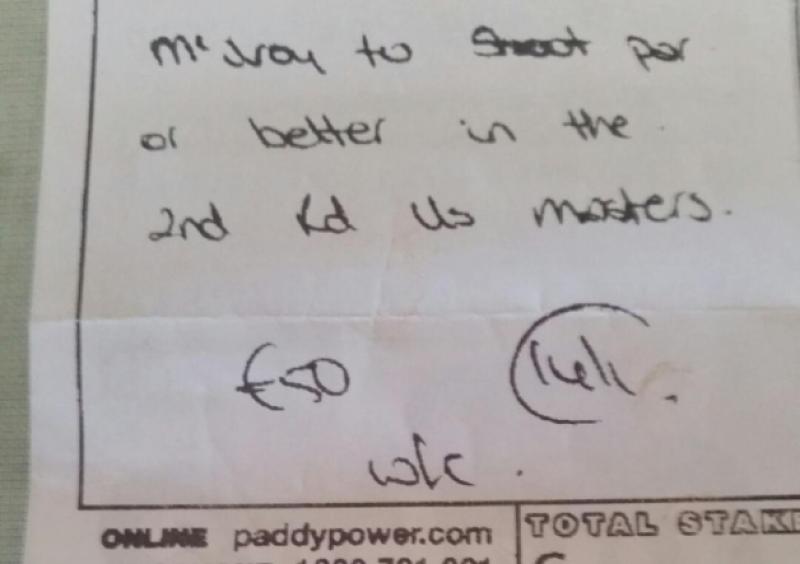 There in black and white: The bet, written out by Paddy Power staff after checking with head office, was still deemed a loser