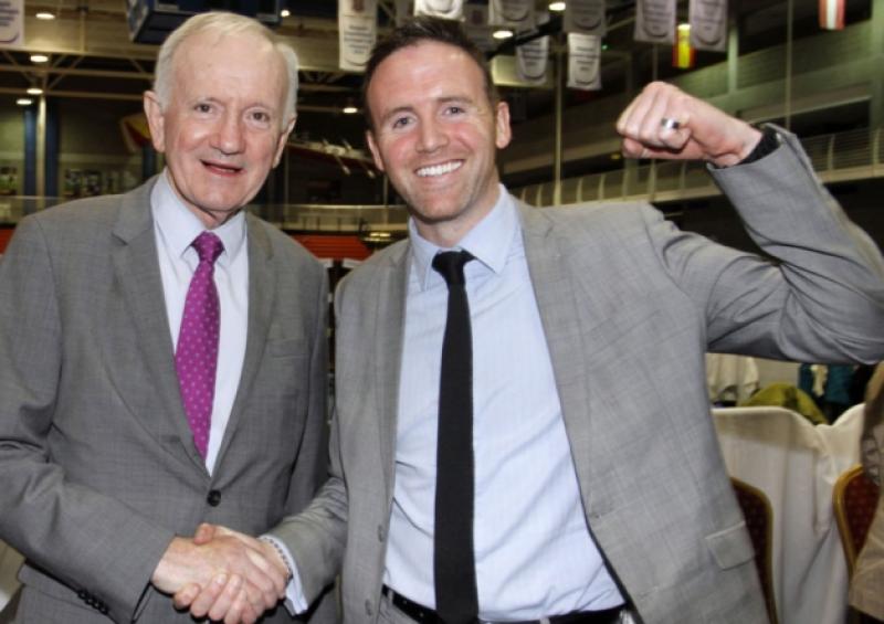 Cllr Tom Neville, pictured with his father, TD Dan Neville, is one of 18 boxers taking part in the white collar boxing event on December 27