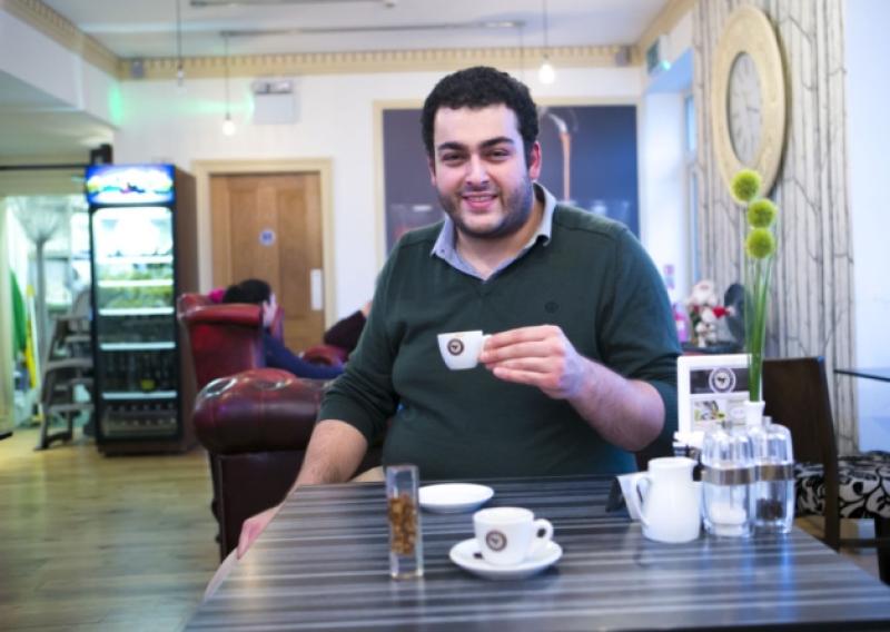 Manager of Jack Monday's, Mohammad Kaswani, says brand of expensive coffee isnt everyone's cup of tea. Picture: Brian Gavin Press 22