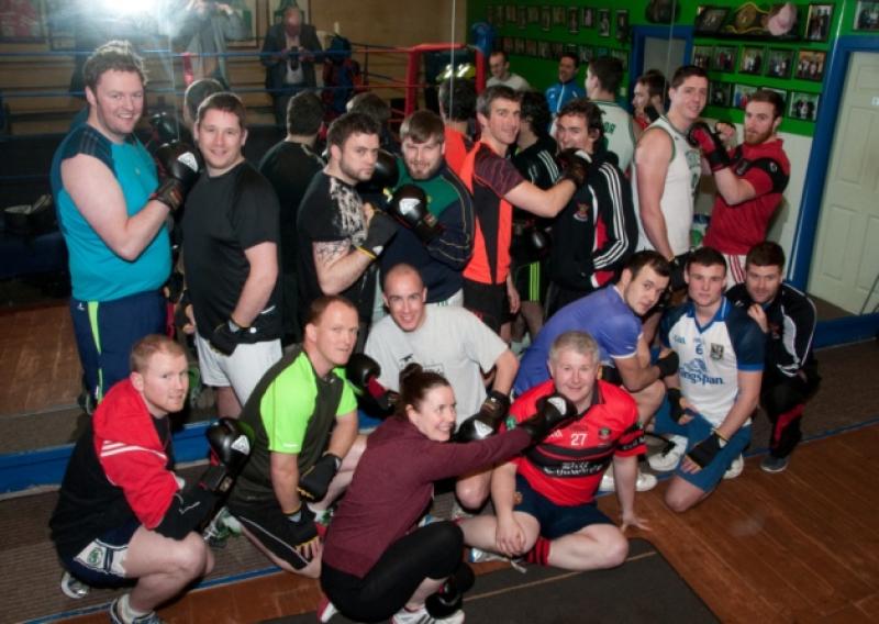 The participants in Adare White Collar boxing in training for the big fight night on March 8