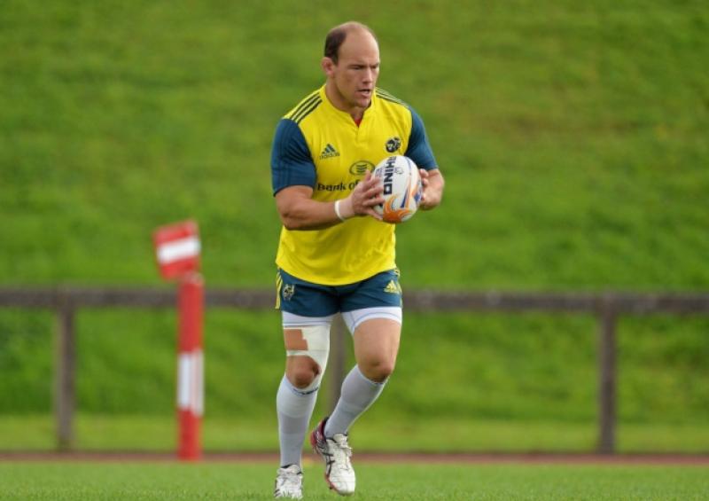 Munster's South African prop BJ Botha training with the squad at the University of Limerick