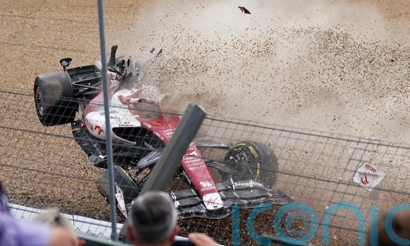 Zhou Guanyu’s Alfa Romeo overturns in first-lap crash at British Grand Prix
