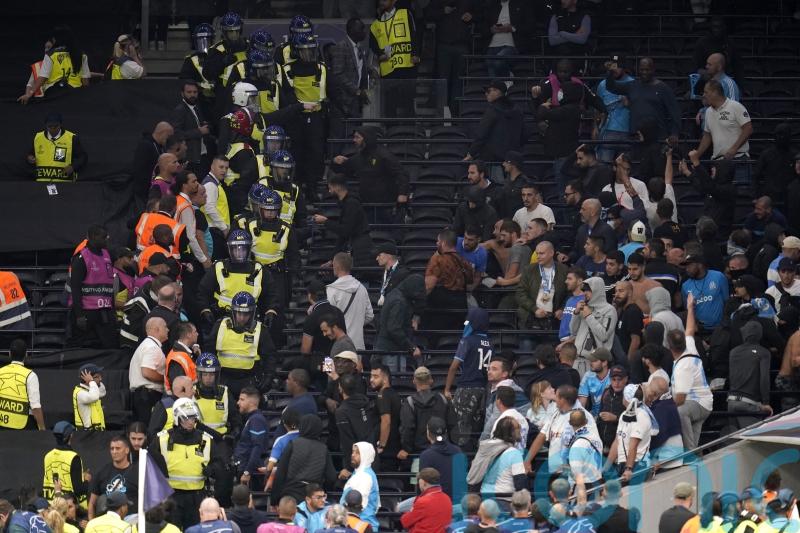 Police arrest five after crowd trouble follows Tottenham’s win over Marseille