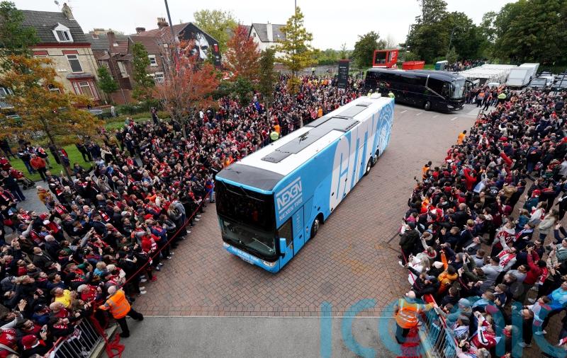 Merseyside Police receive complaint of alleged criminal damage to Man City bus