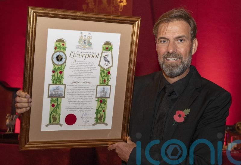 Liverpool’s Jurgen Klopp receives the freedom of the city