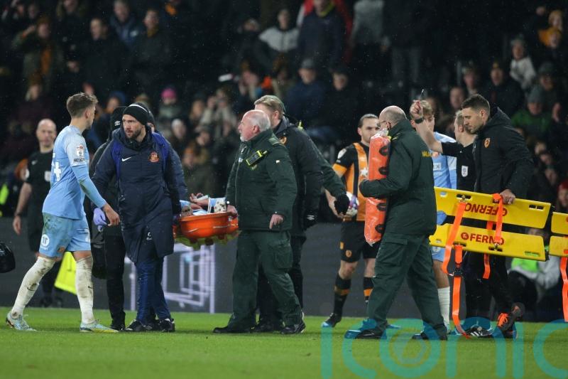 Sunderland’s Elliot Embleton taken to hospital with ‘bad injury’ after red card