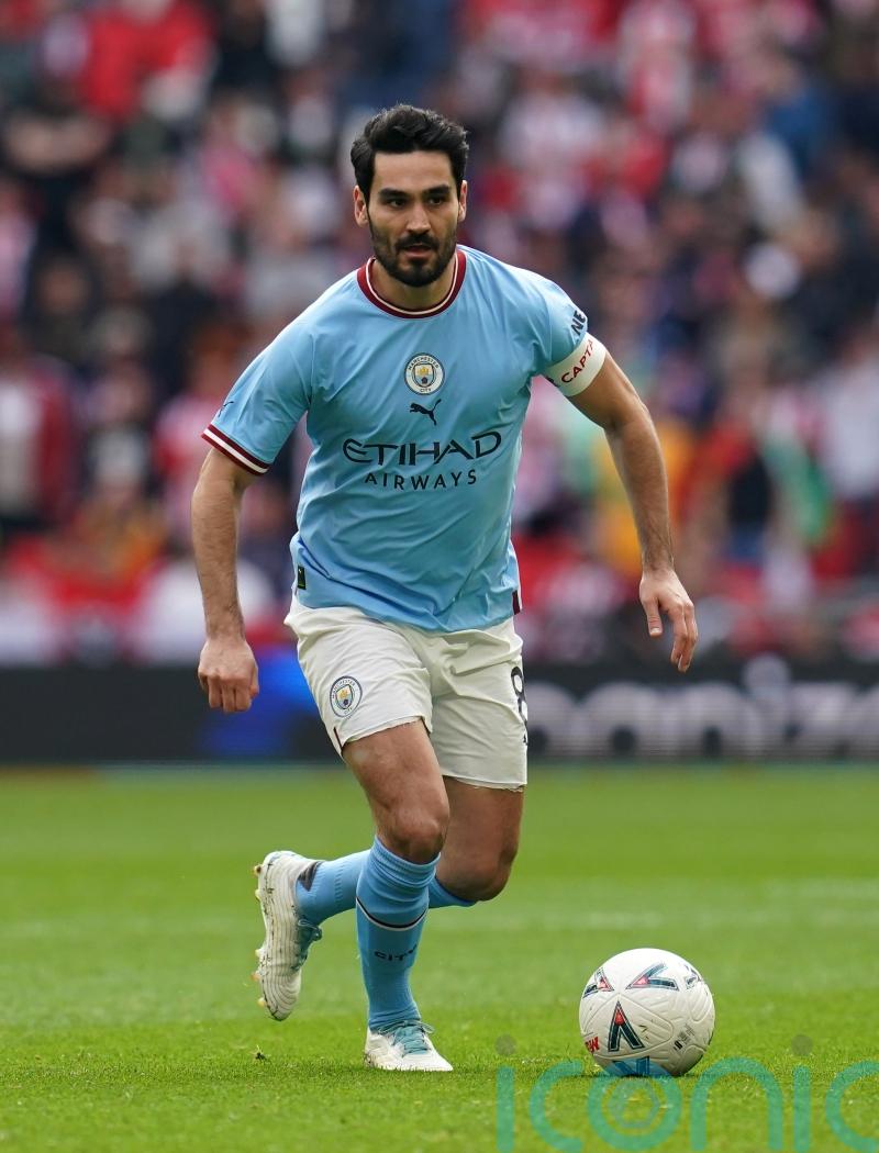 Ilkay Gundogan holds his hands up after penalty miss in City’s win over Leeds