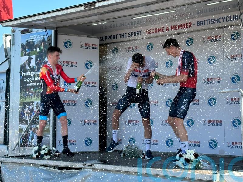 Teen Josh Tarling blows away field to become British men’s time trial champion