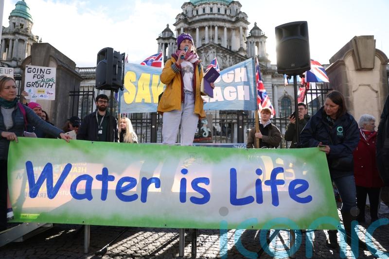 ‘Protectors’ of Lough Neagh stage demonstration in Belfast