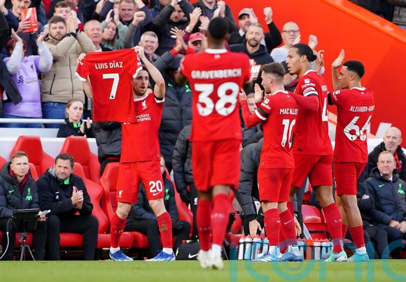 Liverpool show support for Luis Diaz in victory over Nottingham Forest