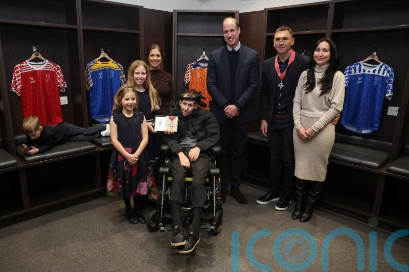 Rob Burrow and Kevin Sinfield presented with CBEs by Prince of Wales in Leeds