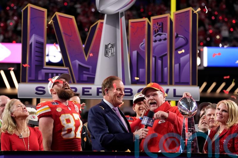 Travis Kelce plays down barging into ‘greatest coach’ Andy Reid at Super Bowl