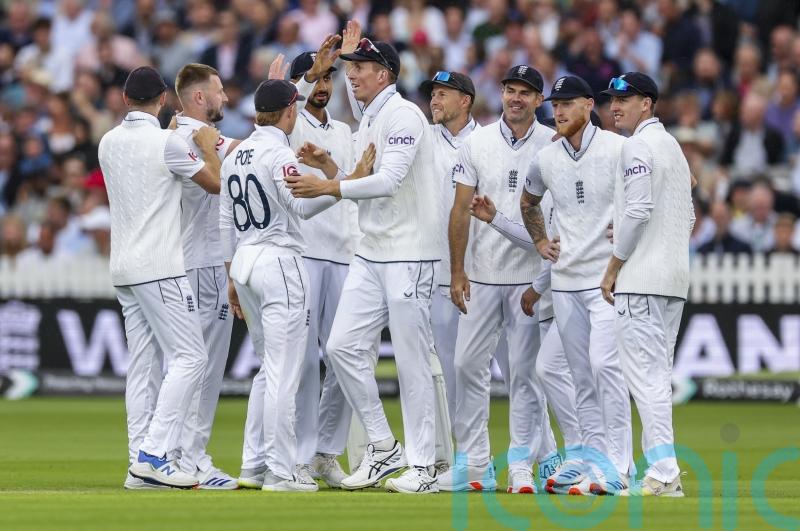 Gus Atkinson takes two wickets in first session of James Anderson’s final Test