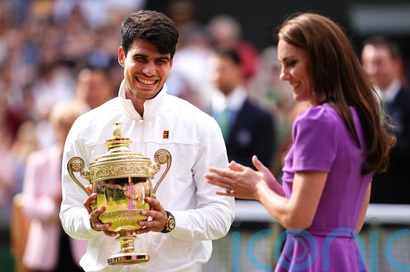 Kate presents Wimbledon men’s final trophy to Carlos Alcaraz