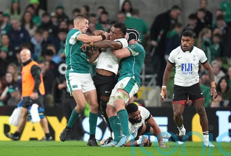 Fiji boss claims Sam Prendergast escaped red card due to ‘wearing green jersey’