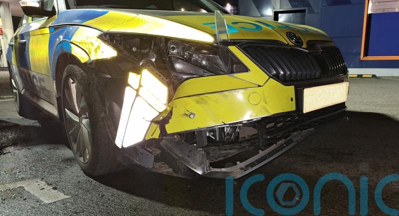 Two police officers injured after car rammed in Newry