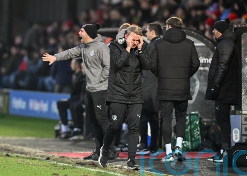 Pete Wild fumes over referee Bobby Madley’s display during Fleetwood draw