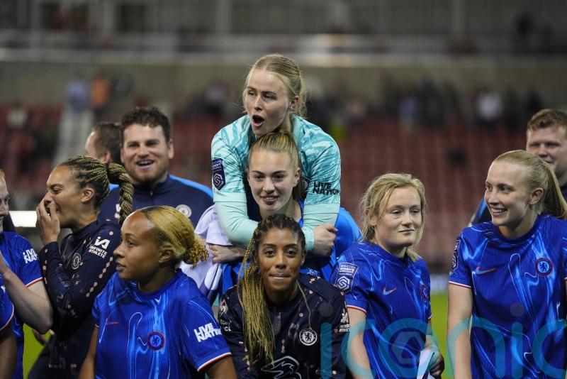 Sonia Bompastor wants treble and unbeaten season after Chelsea’s WSL title win