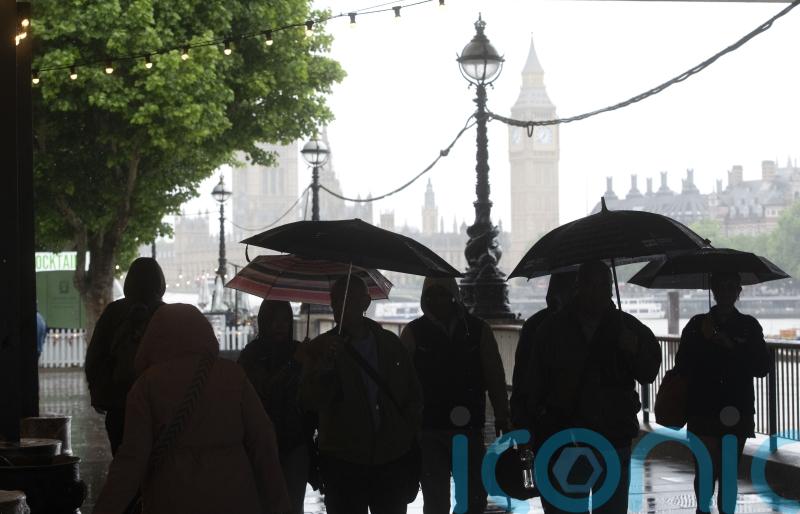 Sudden downpours and rumbles of thunder across parts of England