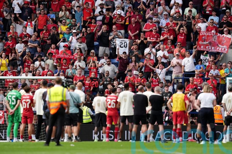 Liverpool pay emotional tribute to Diogo Jota at Preston friendly