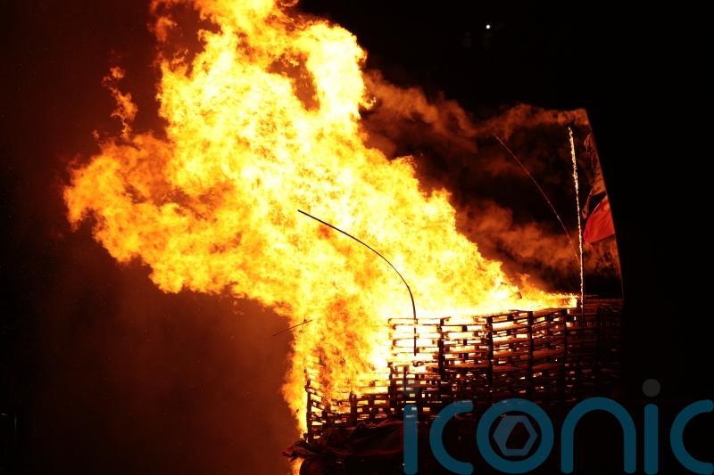 Poppy wreaths and flags burned on Londonderry bonfire