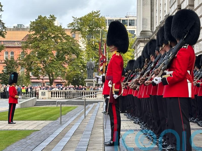 Irish Guards express pride during visit to N Ireland to mark 125th anniversary
