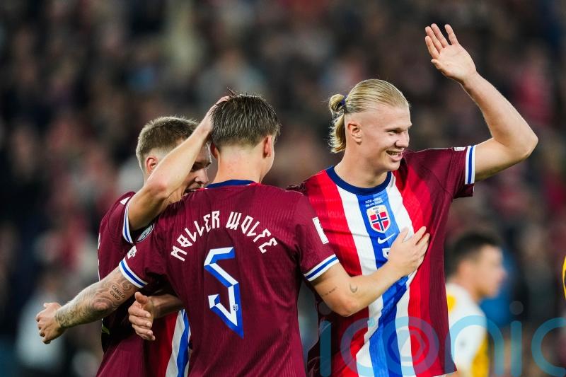 Erling Haaland scores five in Norway’s 11-goal demolition of Moldova