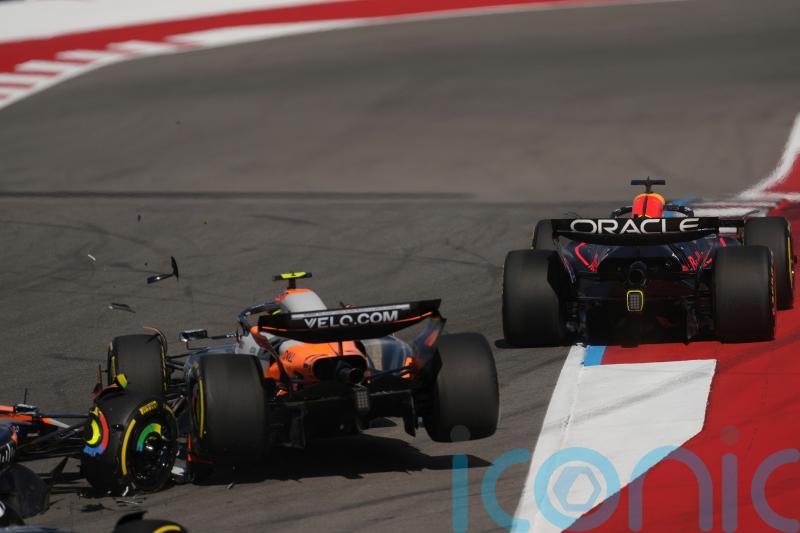 McLaren’s Lando Norris and Oscar Piastri collide in first-corner sprint carnage