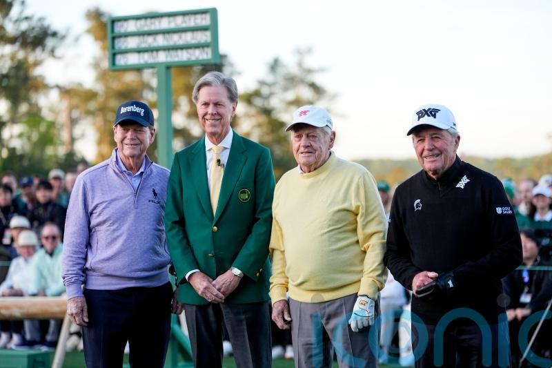 Jack Nicklaus, Gary Player and Tom Watson get the 90th Masters under way