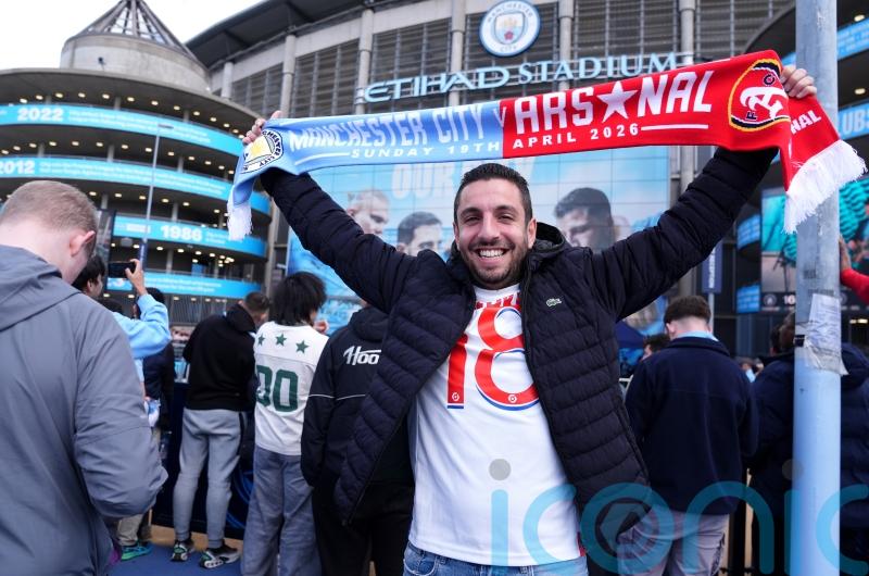 Arsenal water bottles sold outside Etihad ahead of crunch Man City clash