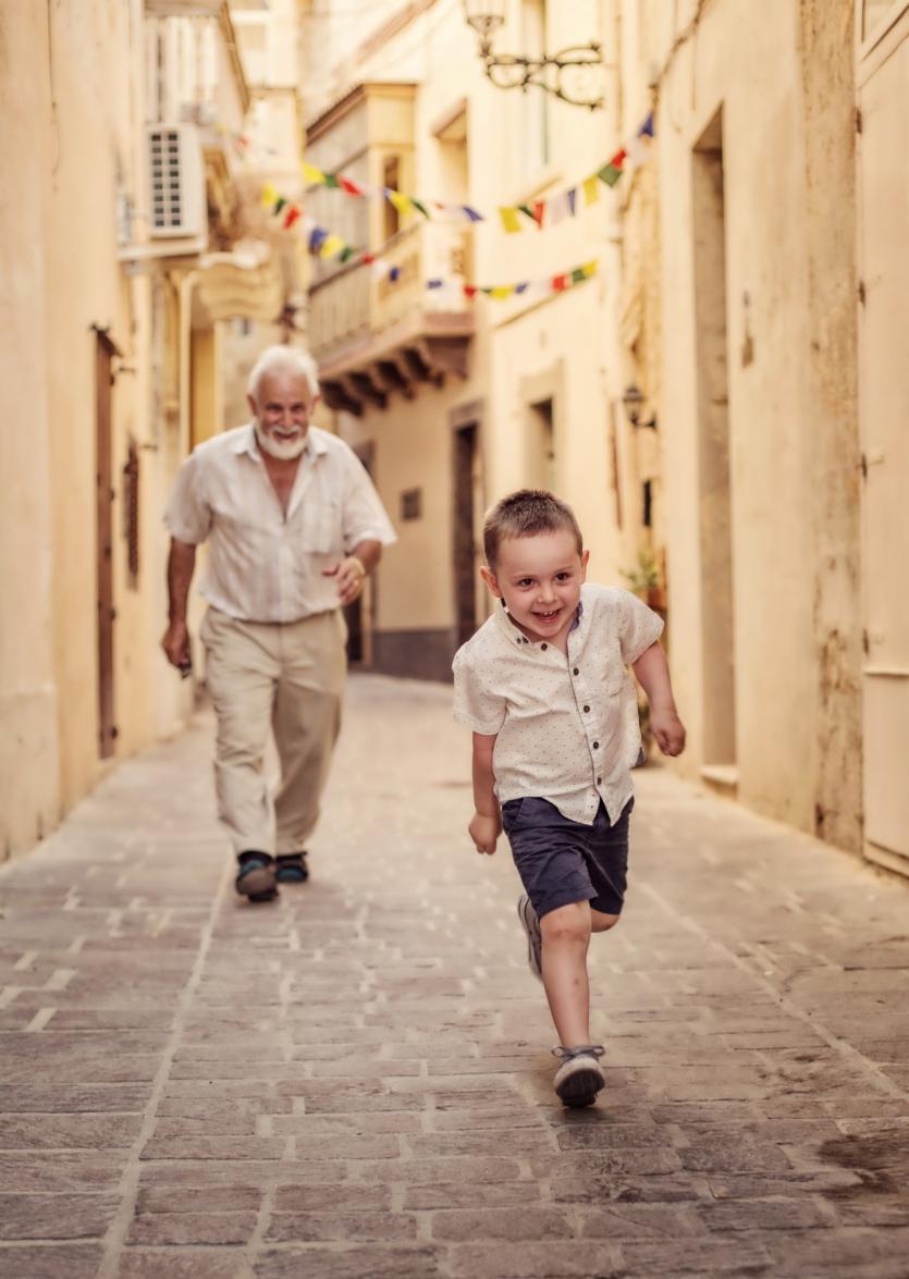 Grandad and grandchild
