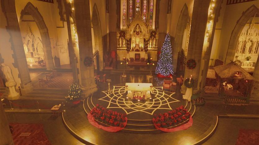 Flying inside St John's Cathedral