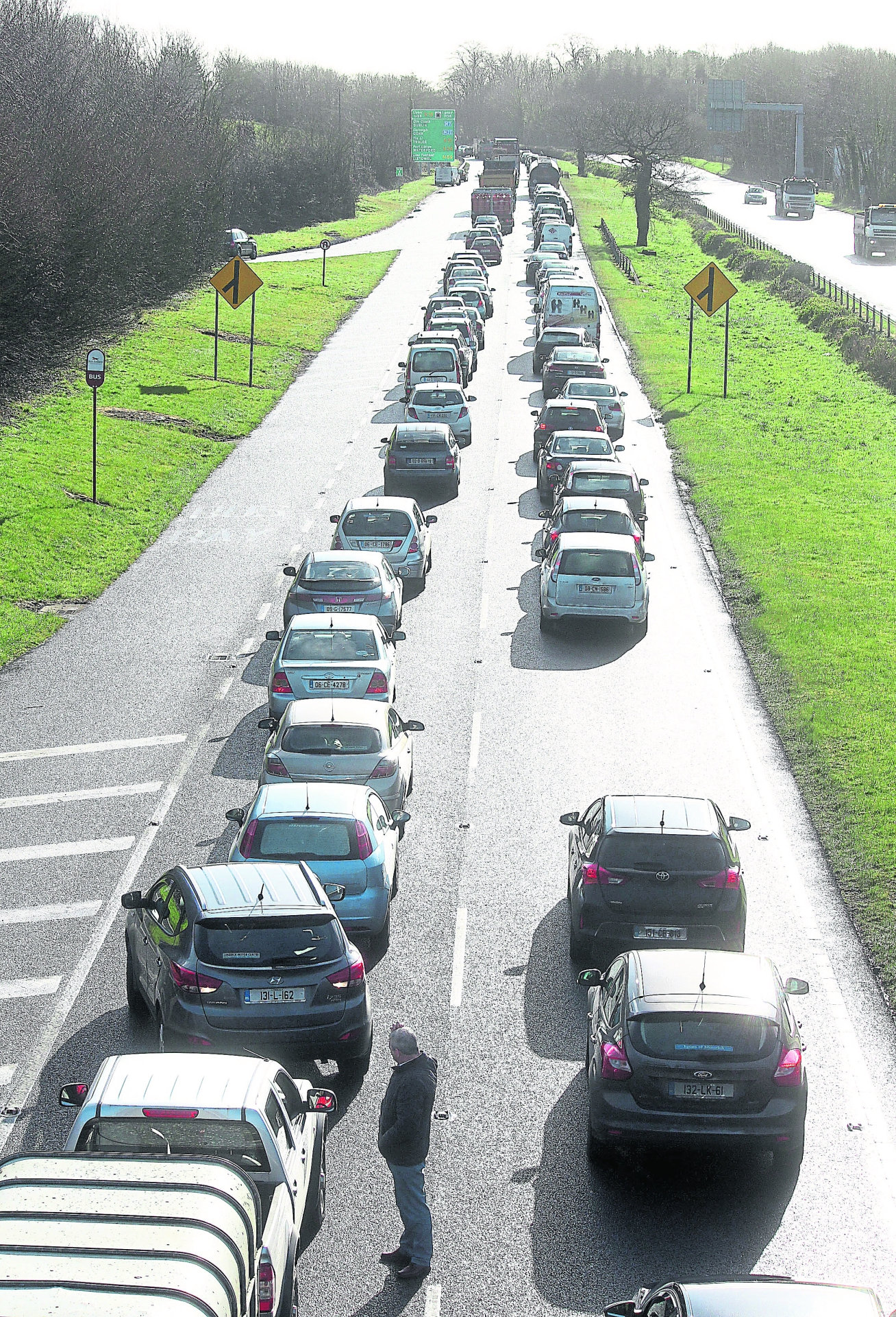 There were long tailbacks on the N18