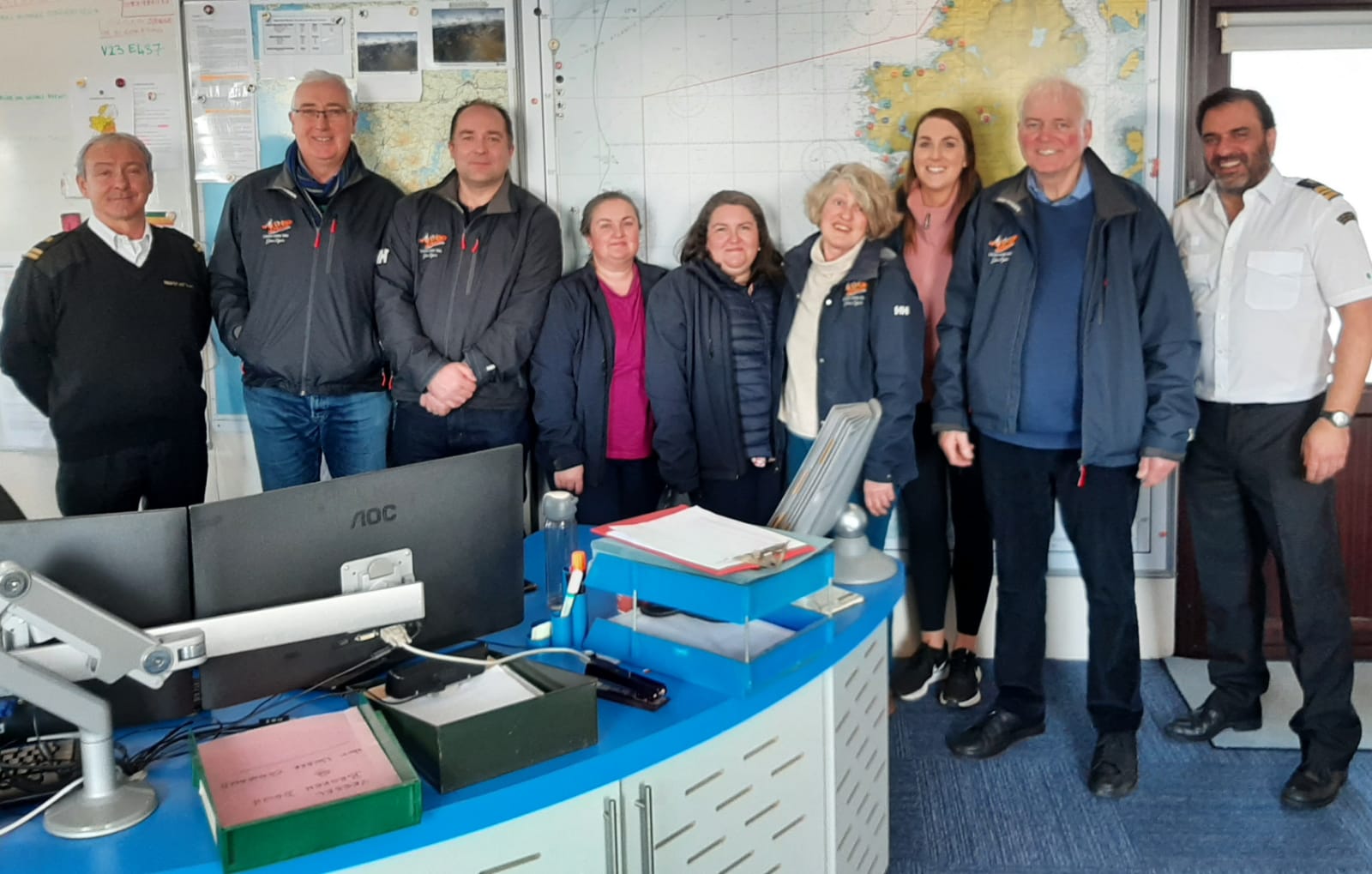 Volunteers from Lough Derg RNLI visit the Irish Coast Guard’s Marine Rescue Coordination Centre on Valentia Island
