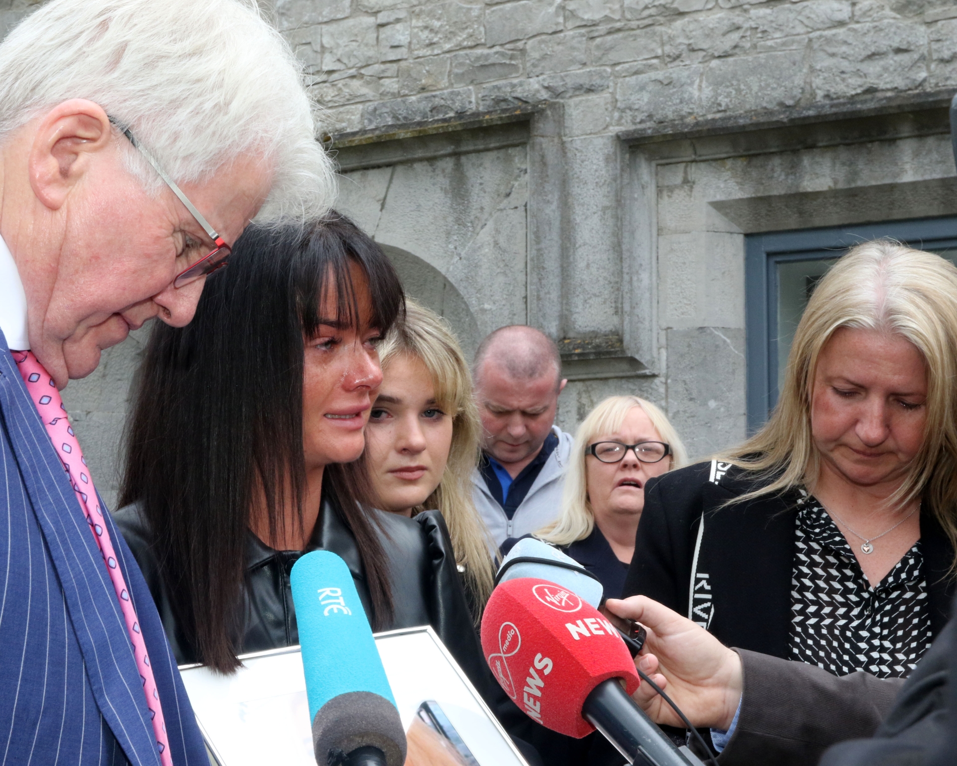 Aoife Johnston's family speaking to press following  the four-day inquest ay Kilmallock Courthouse | PICTURE: Brendan Gleeson