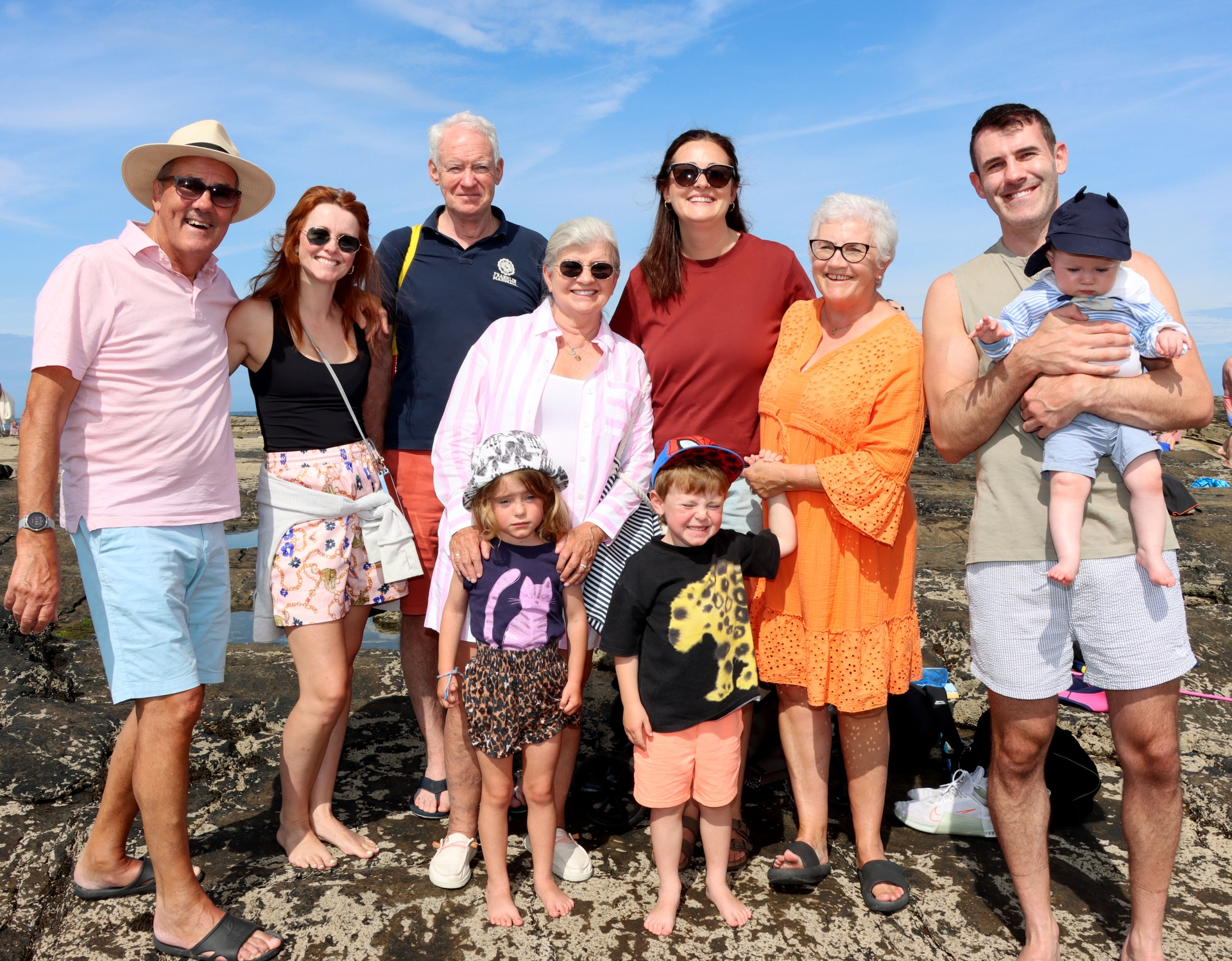 Fun for all: The Murphy and Hogan families from Corbally enjoying their time in Kilkee  Pictures: Adrian Butler