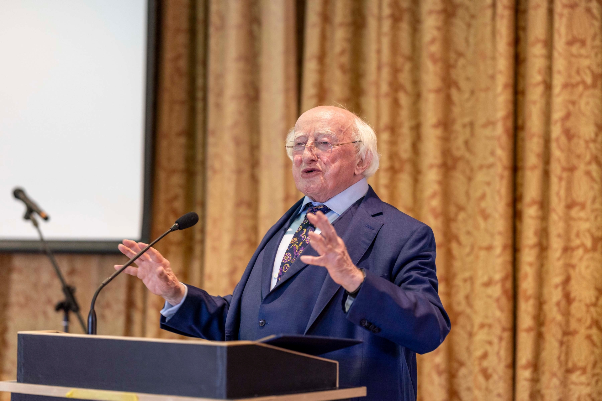 PICTURE: Michael D. Higgins speaking at the IDEA annual conference  